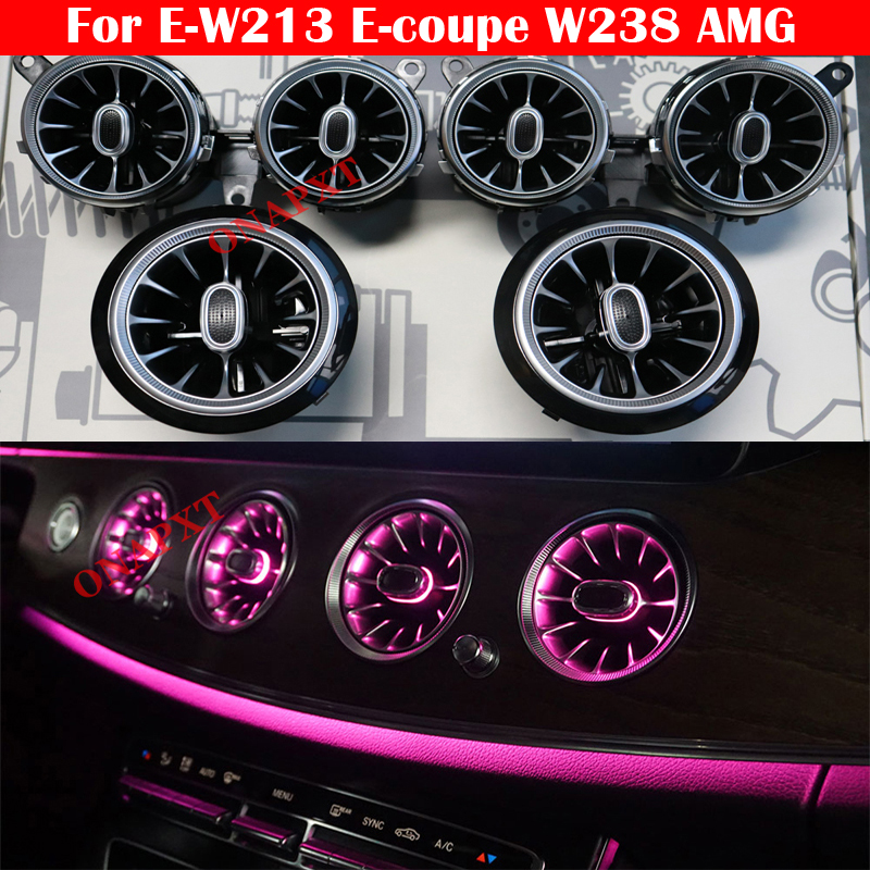 For Benz E-class W213 E-coupe W238 For AMG E63 CLS W257 64-Color LED 3D Tweeter Nozzle Air Vent Ambient Light Speaker Lamp Refit