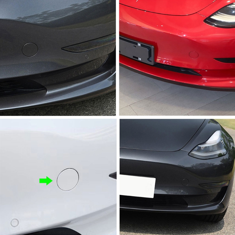 For Tesla Model 3 Y Bumper Tow Hook Cover Cap Black Plastic Accessories 3XUB