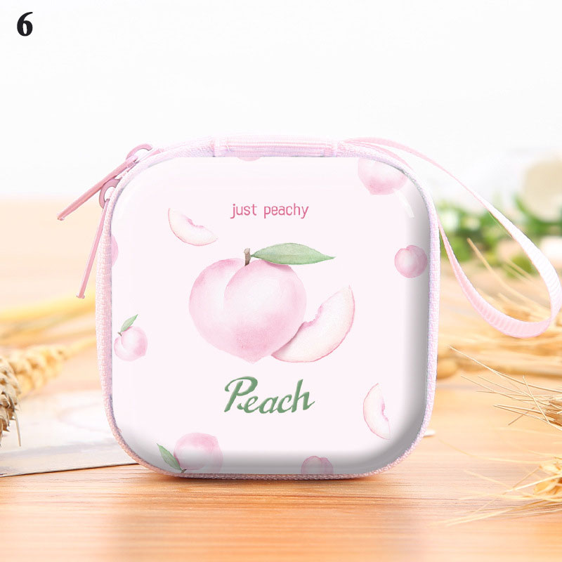 Key Case Tinplate Coin Purse Earphone Pocket Creative Storage Box Unisex Coin Purse Headphone Bag Zipper Cute Panda Cat Dog Duck