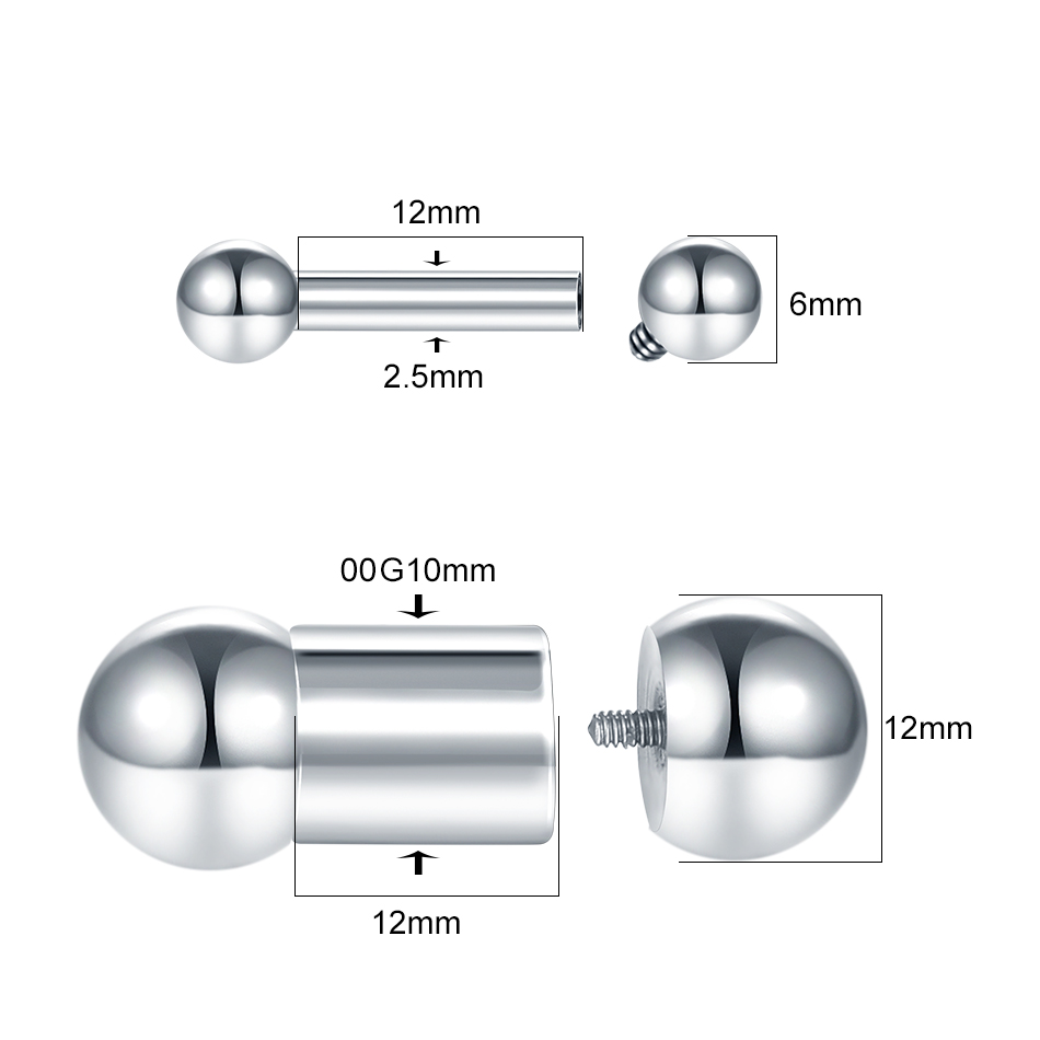 10Pcs/lot Steel Straight Barbell Tongue Piercing Large Size Tongue Ring Nipple Barbell Ring Lip Piercing Body Jewelry
