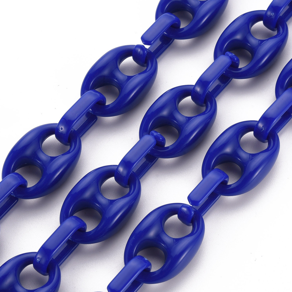 Pandahall 1m Acrylic Coffee Bean Chains Oval Pig Nose Connector Link Chain for Jewelry Making DIY Women Chunky Necklace Bracelet