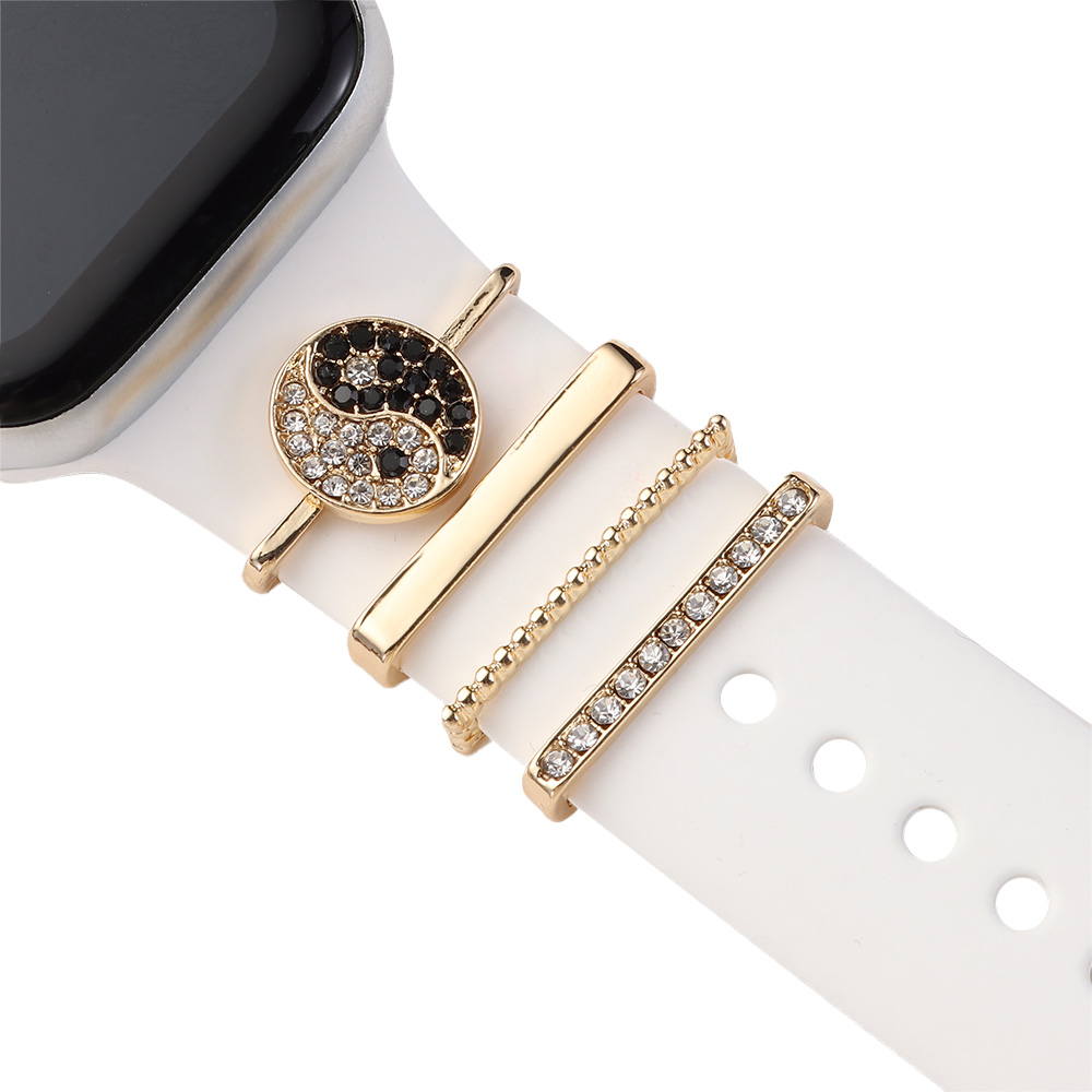 2022 Metal Charms Decorative Ring For Apple Watch Band Diamond Ornament Smart Watch Silicone Strap Watchband Accessories
