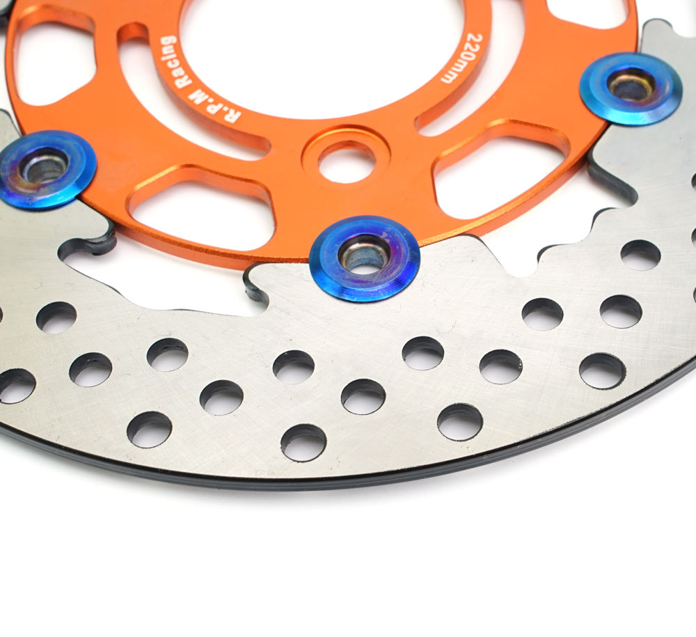 RPM Disc Brake Motorcycle 220mm Floating Disk Rotor Brake Caliper Universal 3 Hole Front Rear Wheel For Yamaha Scooters Niu