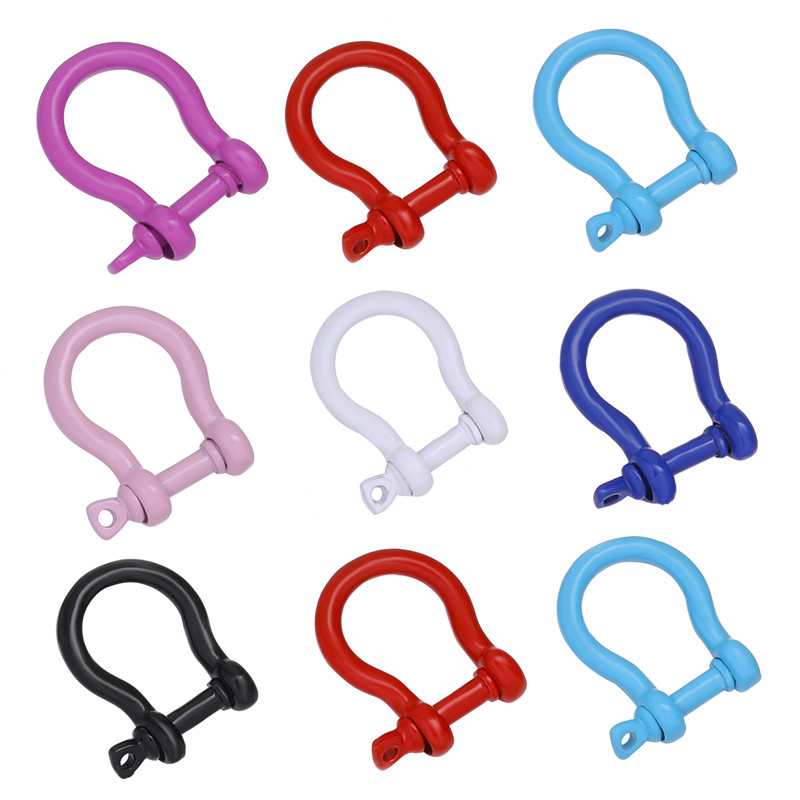 JUYA Enamel Clasps Carabiner Lock Jewelry Horseshoe Shackles Screw Lock Clasp Pendants for DIY Necklace Bracelet Jewelry Making