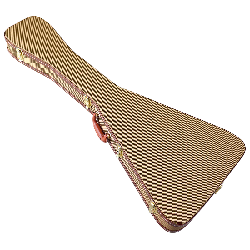 V Shape Electric Guitar Hardcase Wood Case Cover PVC Box Leather Material with Foam Lining