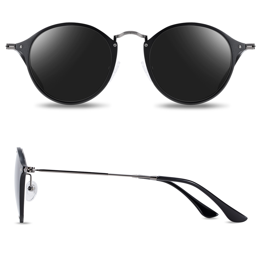 BARCUR Round Sunglasses Women Steampunk Sunglasses Polarized Woman Sunglases Retro oculos masculino