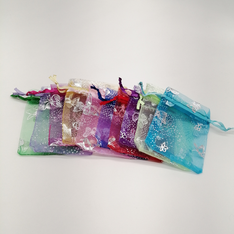 50Pcs 15x20 17x23 20x30 Big Butterfly Organza Bags Butterfly Draw String Gift Bag for Jewelry Packing Bag Storage Display Pouch