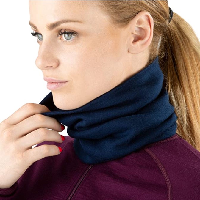 Kids Merino Wool Ski Neck Gaiter& Bandana For Women 100% Merino Wool Neck Gatier Ring Wrap 2 Layer Warm Scarf