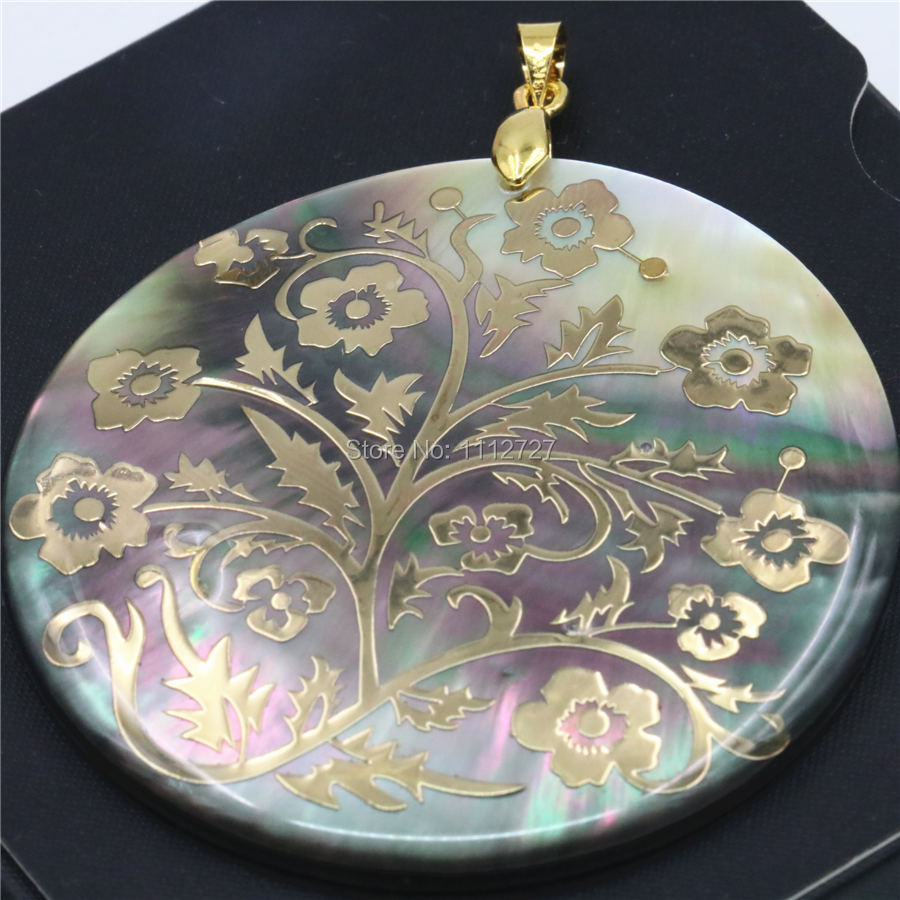 51mm Natural Accessories Multicolor Abalone Paua Sea Pearl Shells Pendant Flower DIY Christmas Women Girls Gifts Jewelry Making