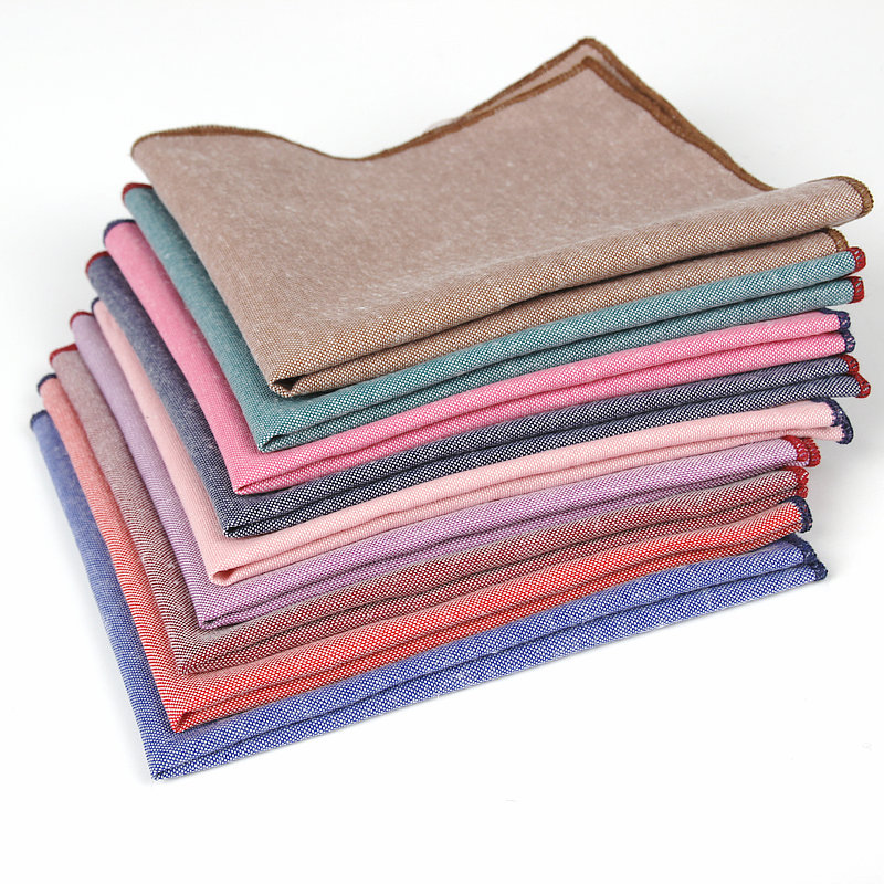 Brand New Men's Hankerchief Scarves Vintage Like Linen Hankies Men's Suits Pocket Square Handkerchiefs Solid Color 23*23cm