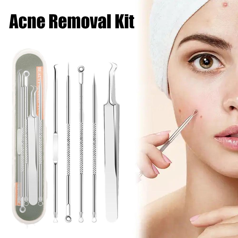Blackhead Acne Needle Cell Pimples Blackhead Clip Tweezers Beauty Skin Blemish Black Extractor Tool Comedone Head Acne Face E1N1