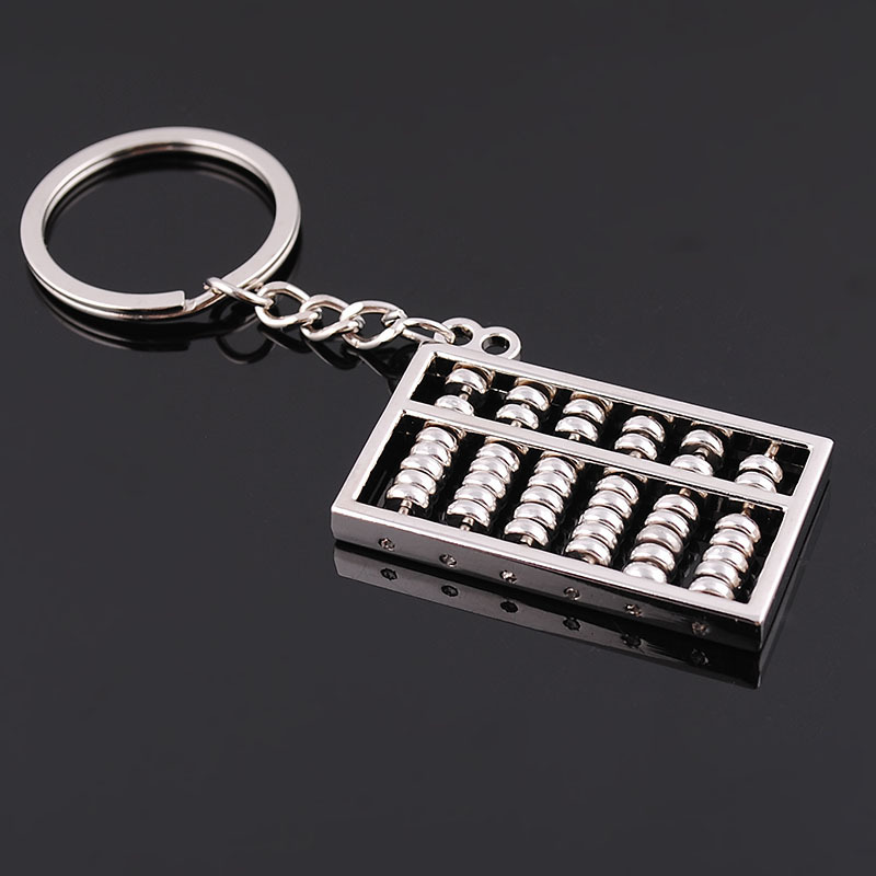New Design Unique New Luxury metal Keychain Car Key Chain Key Ring Abacus chain color pendant For Best Gift wholesale