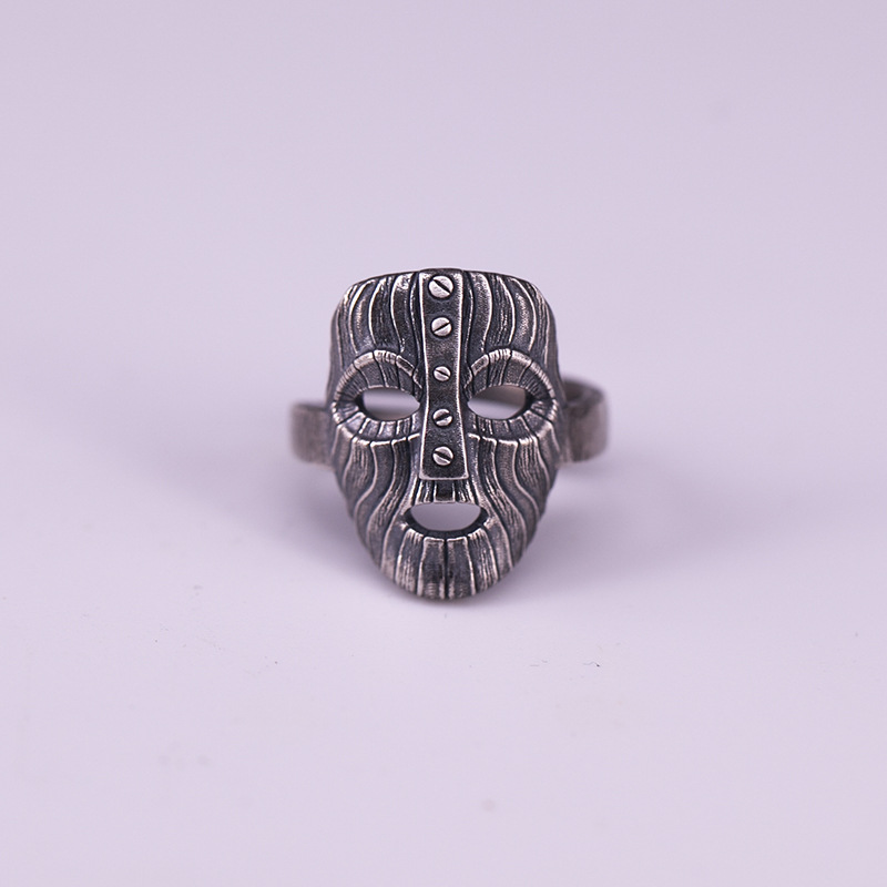 Vintage Gothic Style Metal Mummy Mask Open Rings for Men Personalized Cool Rock Party Jewelry