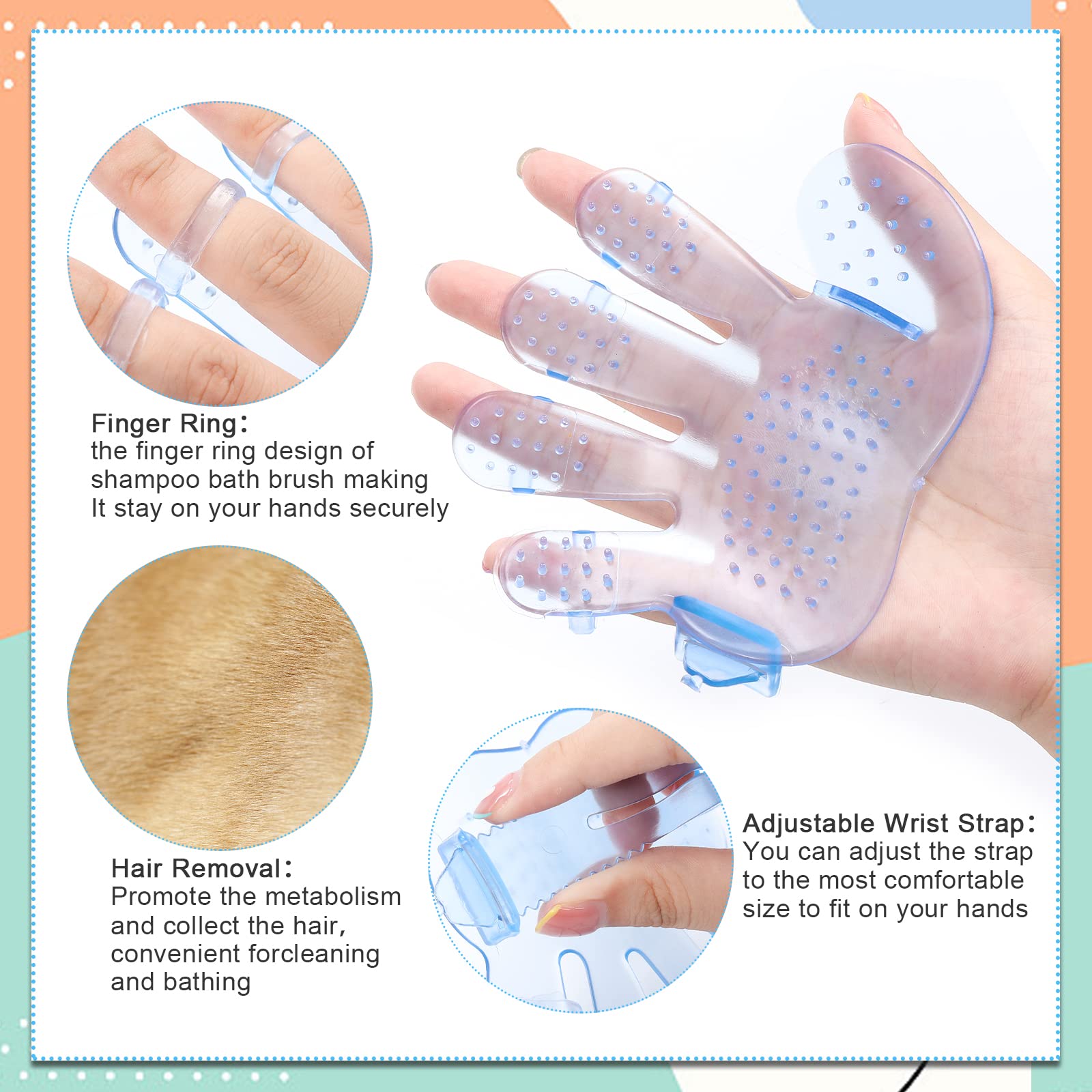 8-piece rabbit beauty set_ Rabbit brush_ Small Animal Pet Beauty Set_ Including pet beauty peeling nail rake brush