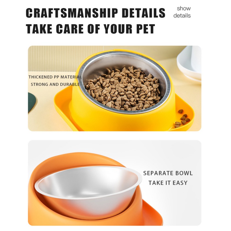 Antislip Dog Cat Bowl With PP Stand Stainless Steel Bowl Durable Non-spill Water Food Feeder Pet Feeding Drinking Bowls Dogs Cat