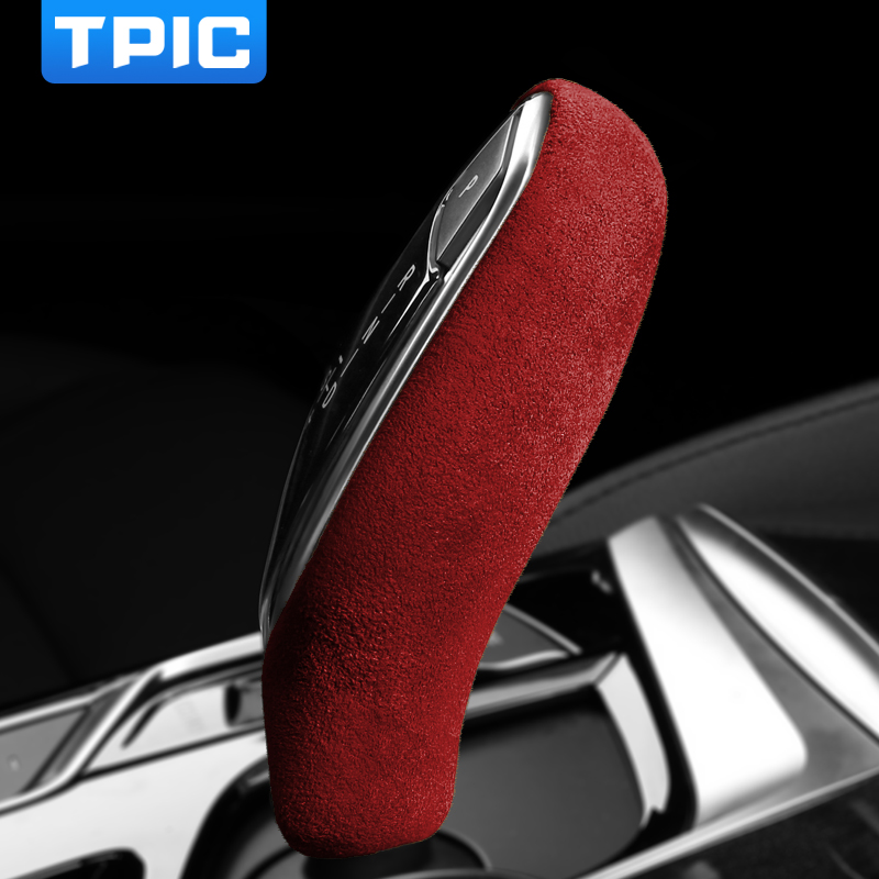 TPIC Alcantara For BMW X3 G01 6GT G30 G32 G11 G12 G01 G02 G08 5 7 Series Car Gear Shift Knob Cover Car Interior Accessories