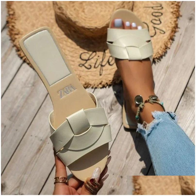 Free Shipping Slippers Designer Traf Women's Smooth And Comfortable Shoes Casual Sole Summer Sandals Delivery Accessories Dhmeq