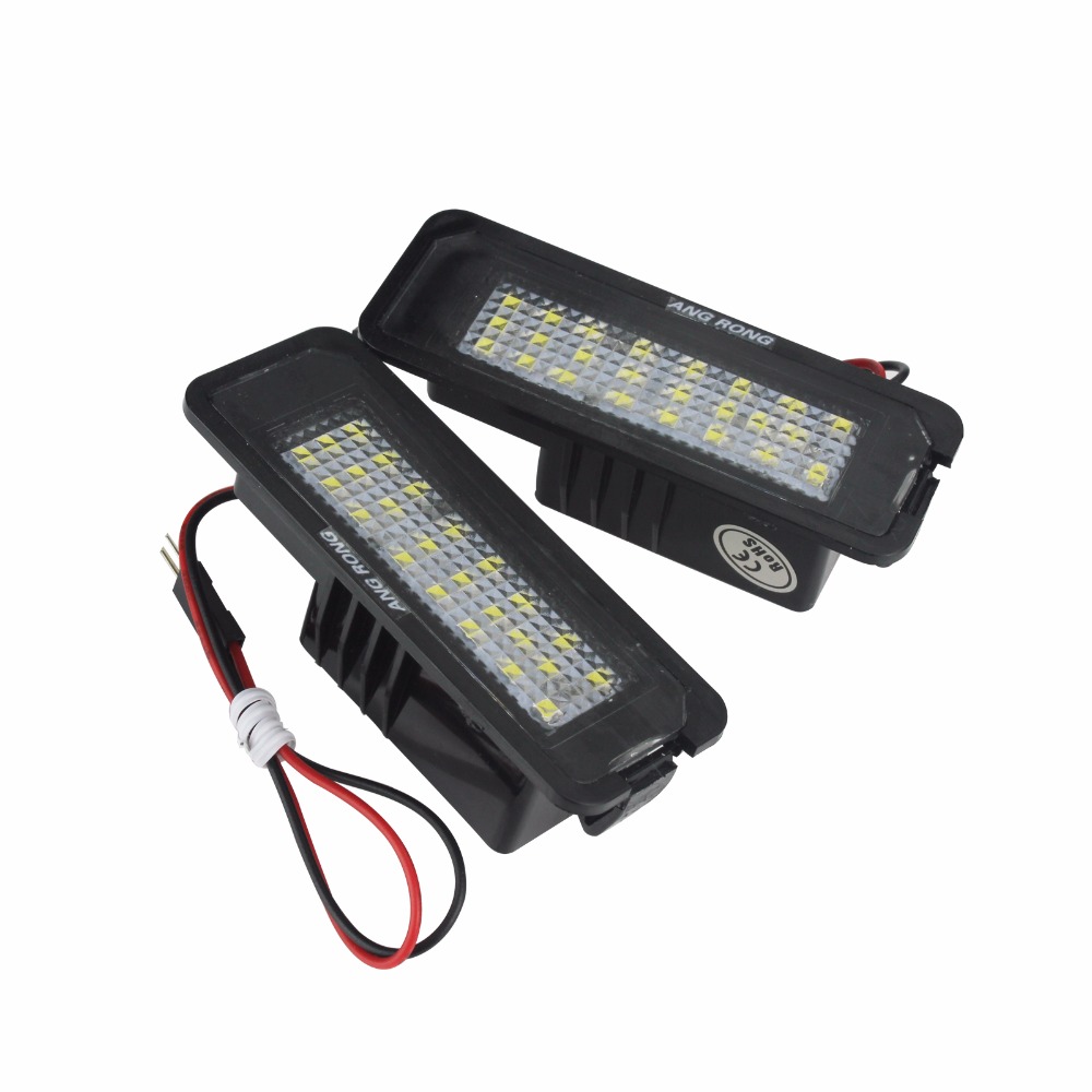 ANGRONG White LED Number Licence Plate Light No Error For VW Golf GTI MK6 MK5 Passat Polo Scirocco Rabbit