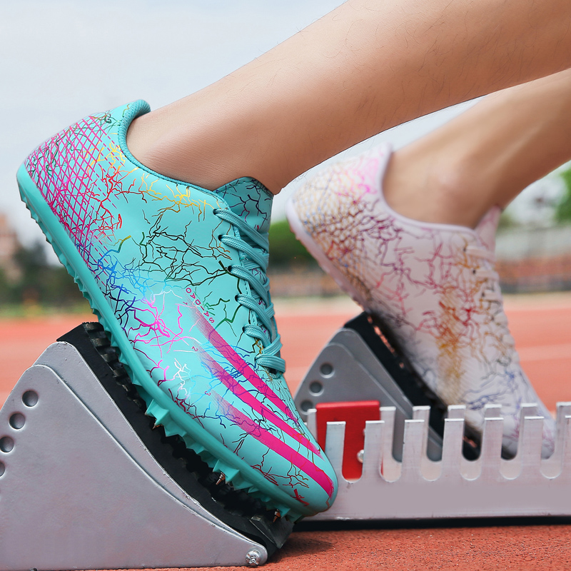 Men and Women's Track and Field Shoes, Spike Running Shoes, Lightweight, Soft, Professional Athletic Shoes, Plus Size, 34-46