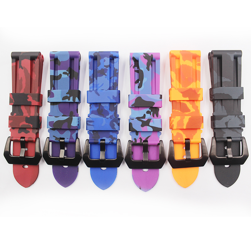 silicone camouflage strap for Panerai PAM111 24mm needle buckle