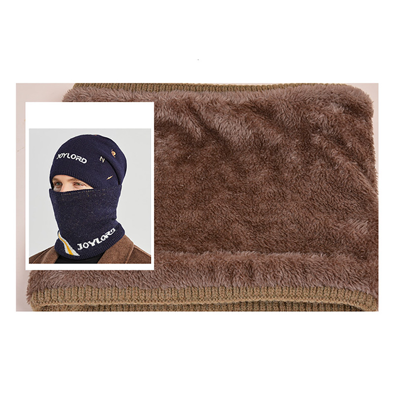 Men Winter Hat Scarf Set Balaclava Beanies Bonnet Soft Wool Knitted Casual Ski Neck Warmer Thick Fleece Lined Cap for Female Boy