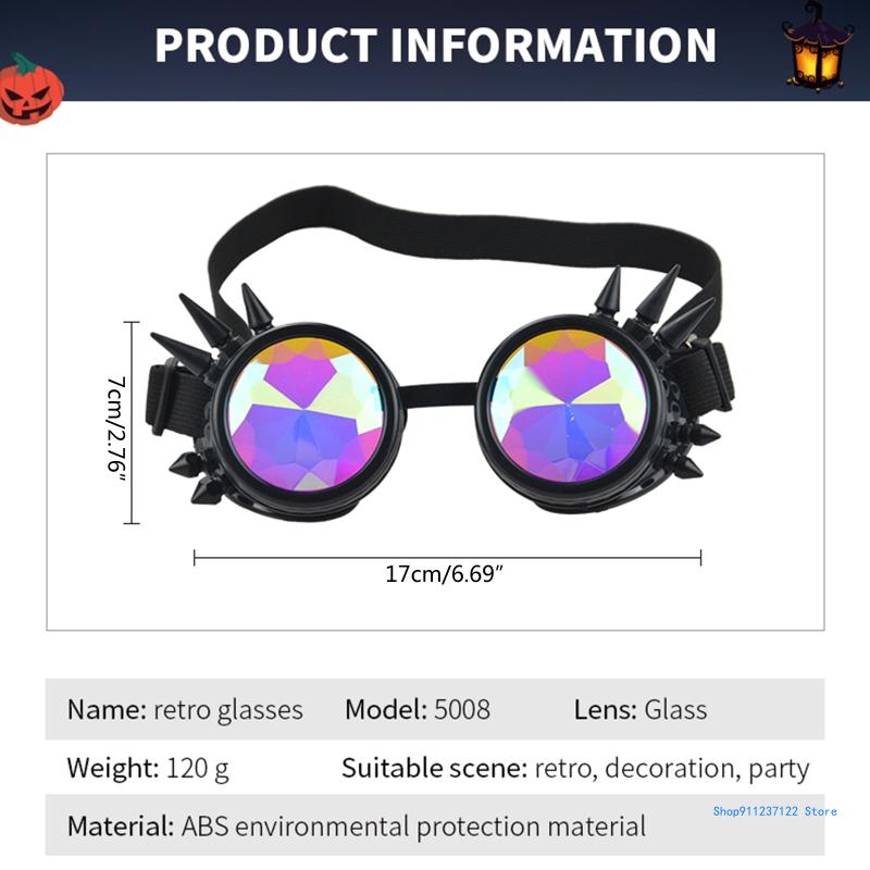 Glasses Men Round Sunglasses Women Party Psychedelic Prism Diffracted Rainbow Lens EDM Sunglass Female