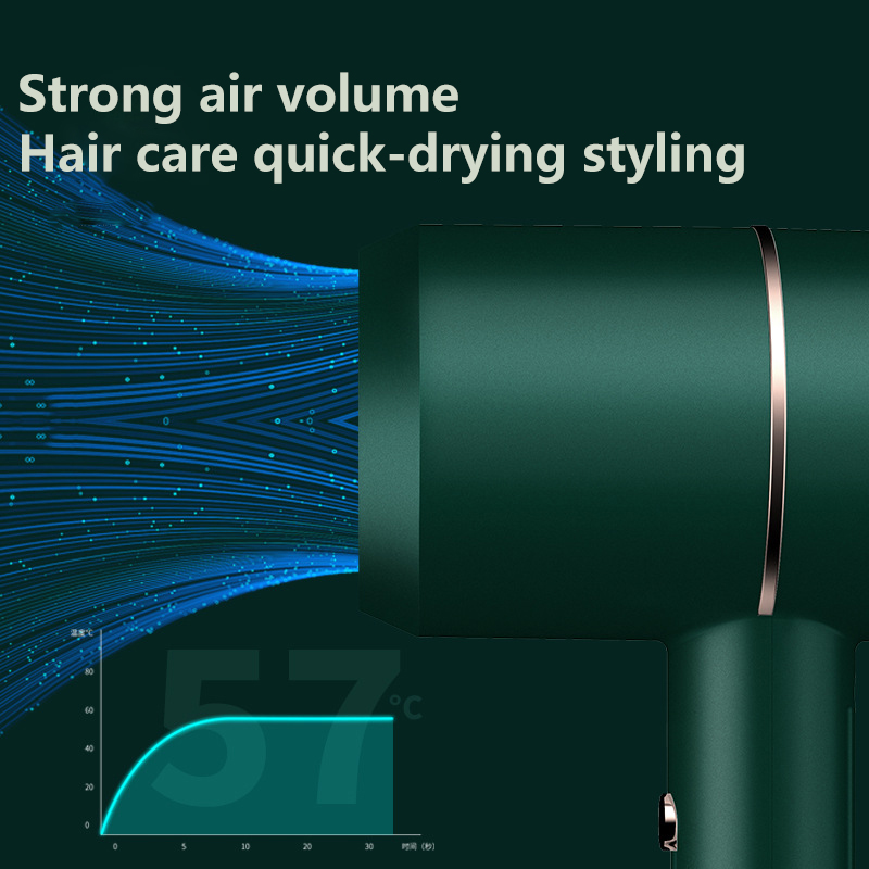 Electric Hair Dryer Negative Ionic Strong Hot Cold Wind Blower Mini Hair Dryer For Home Appliance BlueLight Care Secador De Pelo