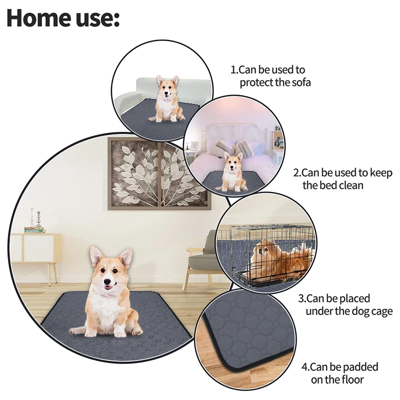 Reusable Pet Pee Pad Washable Puppy Mat Waterproof Dogs Cats Diaper Dog Training Mat Car Seat Cover Travel Mascotas for Dog