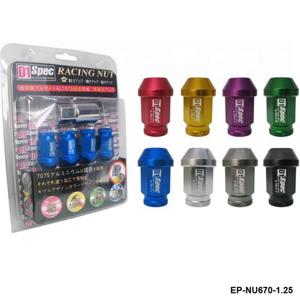 EPMAN - D1 Spec Jdm Racing Wheel Lug Nuts M12 X 1.25MM / M12 X 1.5MM 20PCS For Nissan Subaru Suzuki EP-NU670