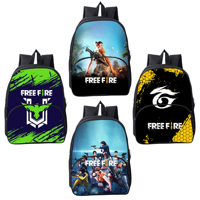 Hot Game 3D Free Fire Garena Roupa Angelical Backpack Boys Girls 12/16 Inch School Bag Children Book Bag War Games Travel Bag