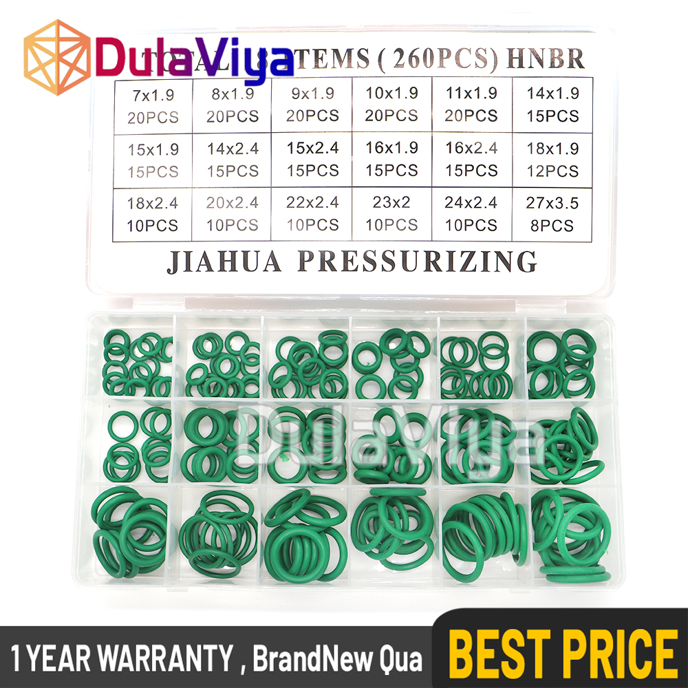 260 270 pcs Universal Car Air Conditioning HNBR O Rings Auto Repair Tools Compressor Rubber Rings Sealant Car Accessories