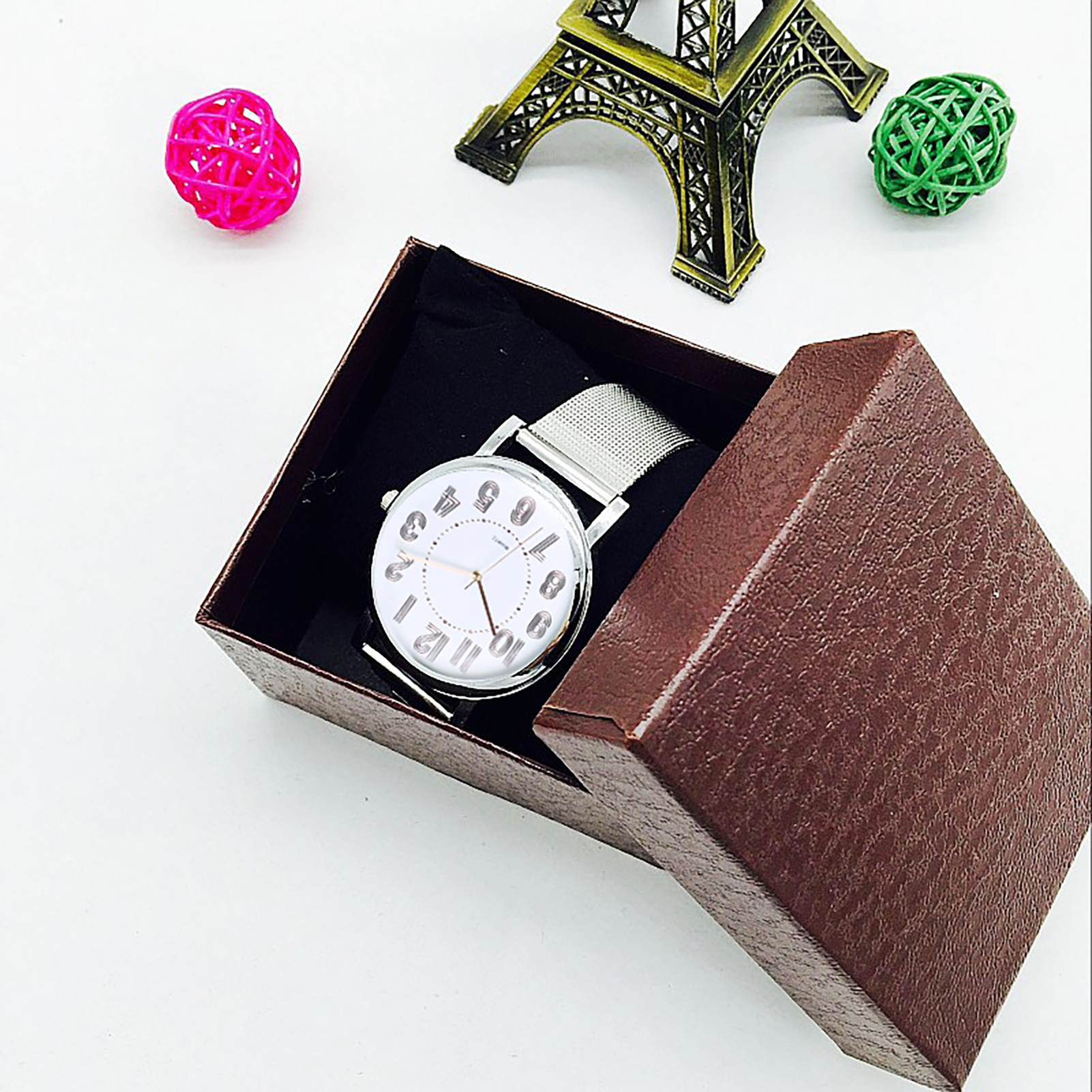 HOTS!! Black/Blue/Red Jewelry Box Cardboard Present Gift Box Case for Bangle Jewelry Ring Earrings Wrist Watch Box with Pillow