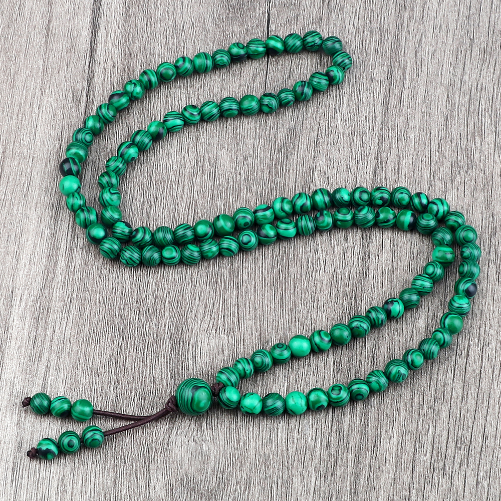 108Mala Natural Green Malachite Stone Beaded Strech Prayer Bracelet & Necklace For Men Women 6mm Charm Onyx Yoga Energy Jewelry