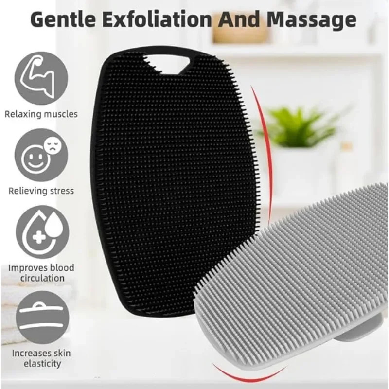 Silicone Body Scrubber Exfoliating Bath Brush Handheld Shower Cleansing Brush Back Massager Skin Cleaner Bathroom Accessories 240624