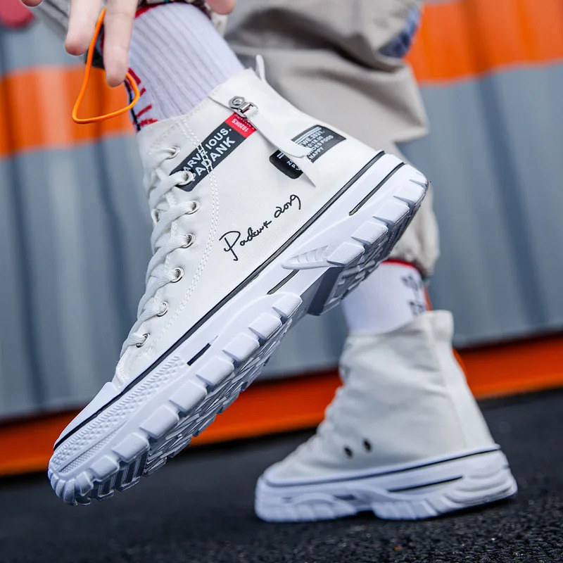 Tenis Masculino Chunky Sneakers Men Shoes Vulcanize Canvas Shoes High Top Sneakers Casual Breathable Platform Shoes Man Trainers 240624