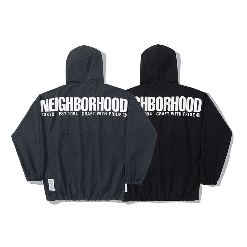 NBHD Half Zip Hooded Japanese Trendy Outdoor CityBoy Hoodies Functional Windproof and Waterproof Trench Coat