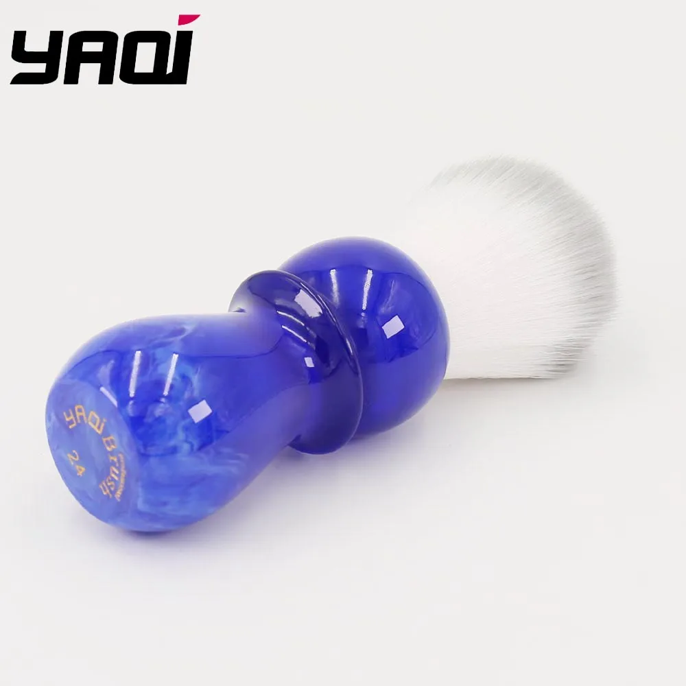 Yaqi 24mm Arctic Sky Deep Blue Handle mens Shaving Brush Beard Brush