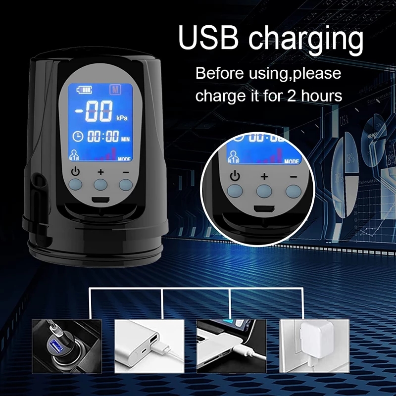 Electric Penis Pump Penis Enlargement Extend Pump Penis Trainer Male Masturbators Cup Dick Pump Sex Toys for Men Dick Enlarger