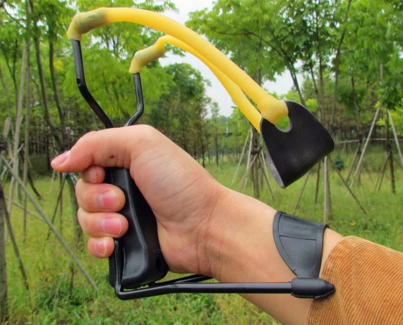 Slingshot For Hunting Powerful Catapult With Folding Wrist For Outdoor Hunting Sling Shot High Velocity Wholesale