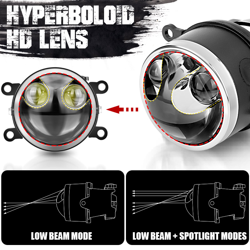 3 inch Hyperboloid led Fog light Laser Bi LED Projector Len Hi-lo beam Fog lamp Lenses for Ford Honda Subaru Fiat Nissan Opel