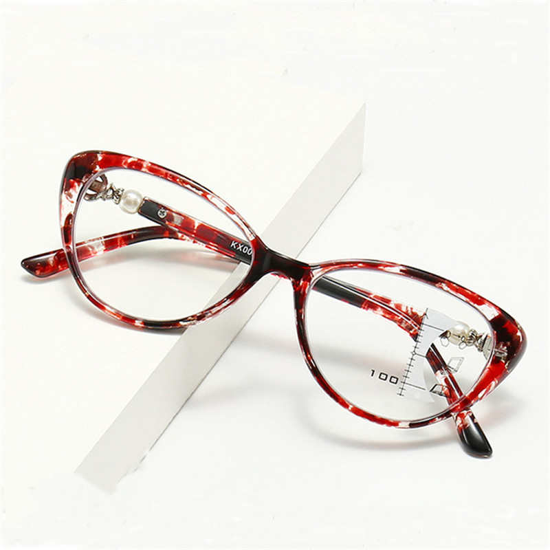 iboode Classic Women Anti Blue Light Cat Eye Presbyopia Hyperopia Smart Zoom Progressive Reading Glasses Multifocal Eyeglasses
