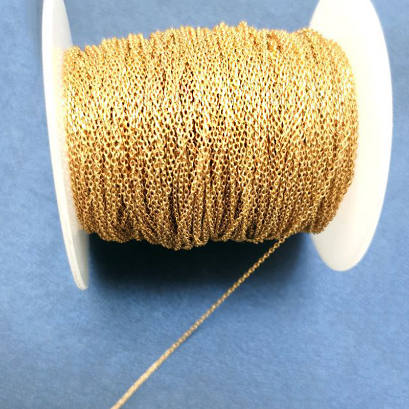 2meters 0.8-1mm Super Fine Chains for Necklace Bracelet Making DIY Gold Chains O Shape Cross Chain Earrings Components Wholesale