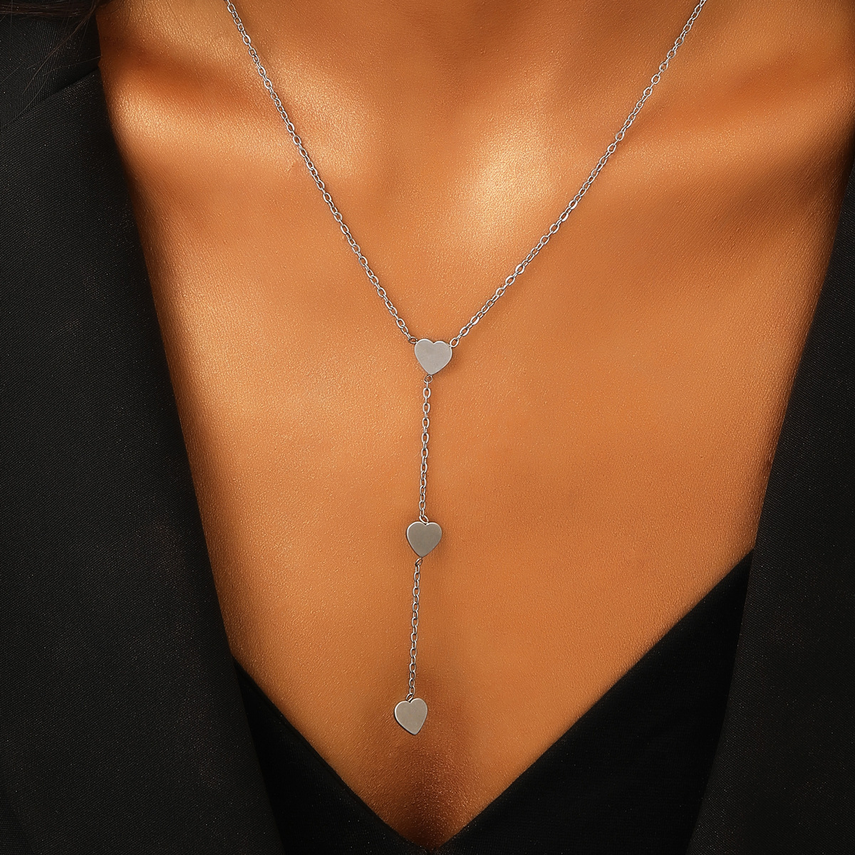 Titanium Stainless Instagram Steel Women's Non fading High Grade Cross Heart Butterfly Necklace Sweater Chain
