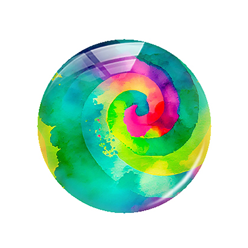 Handmade Rainbow Color Tie-dye Photo Glass Cabochon Flatback Charms Demo Flat Back Cameo For Diy Jewelry Making Accessories