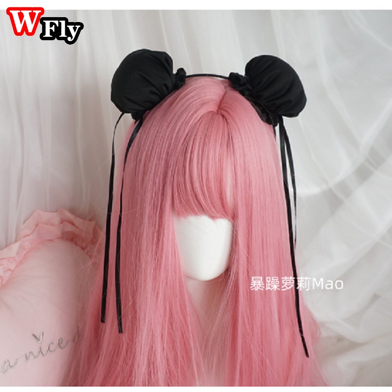 Black Chinese Ancient Style Women Girls Hair Claw hairpin Sweet Lolita Lady furry Hair Clips Headband Cosplay Hair Accessories