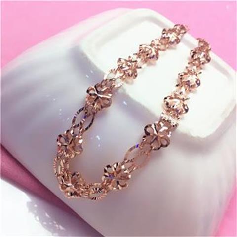 Ladies' Jewelry Pure Russian 585 Purple Gold New Shiny Hollow Flower Piece Bracelet 14K Rose Gold Western Style