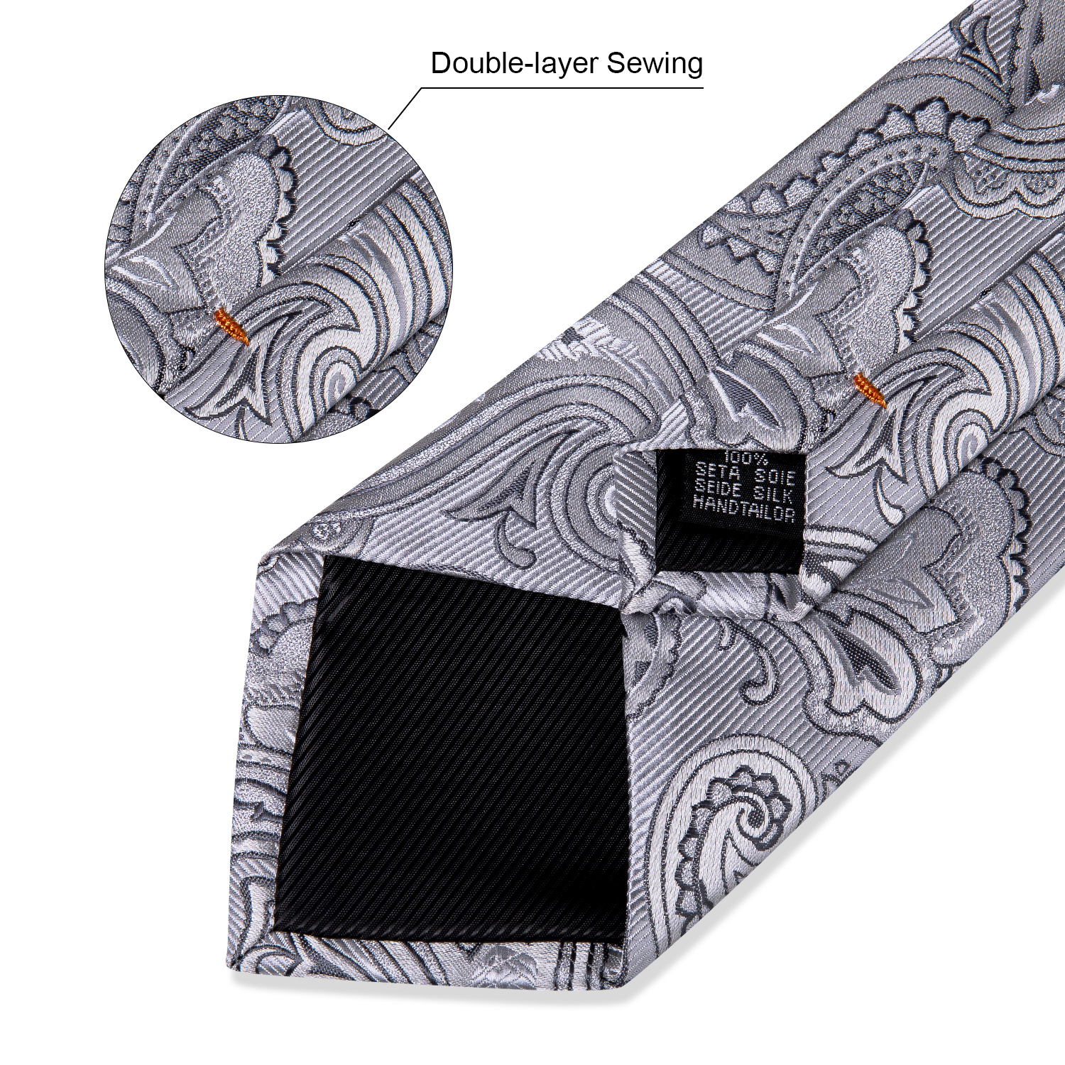 Gray Paisley Ties For Men 8cm Width Men's Ties Handkerchief Cufflinks Brooch Pin Wedding Men Accessories Neck Tie Gravata Gift