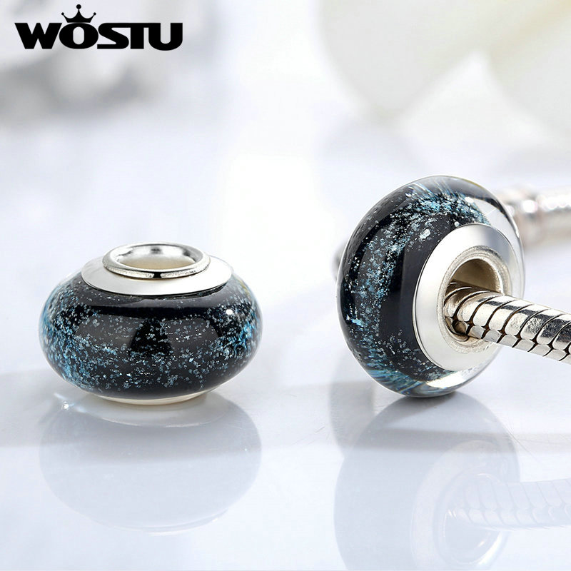 Hot Sale Black Luminous Murano Glass Beads Fit Original Colorful Charms Beaded Bracelet Pendant DIY Jewelry Accessories