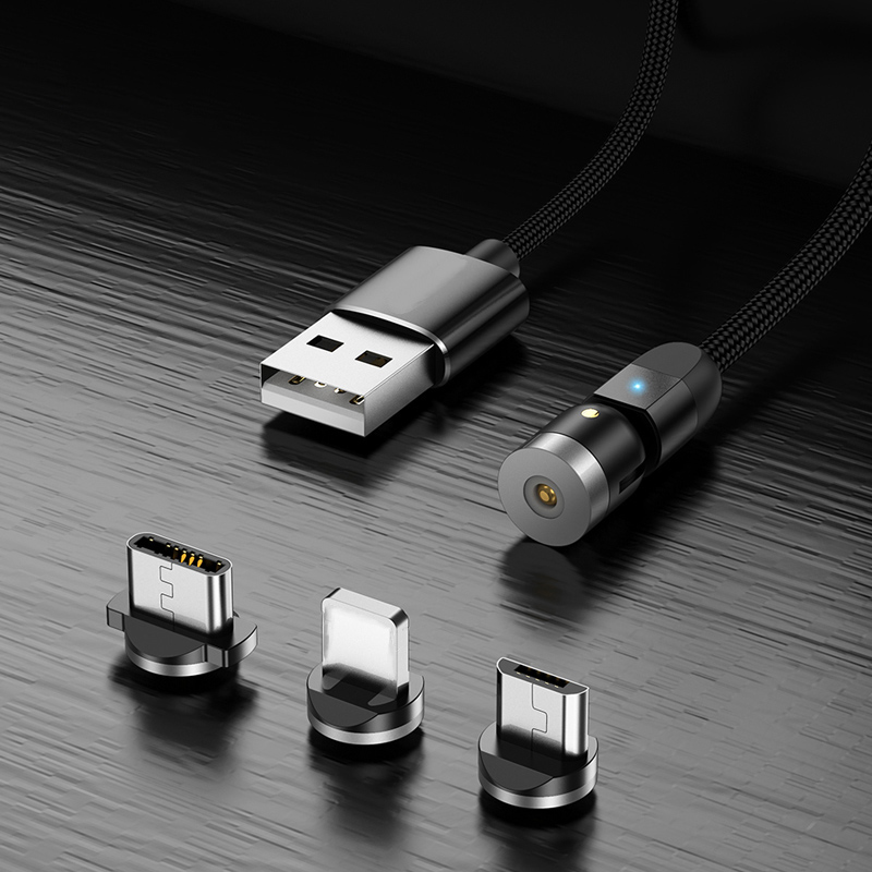 Type-C magnetic suction data cable, 540-degree swivel connector, rotating magnetic suction data cable, strong magnetic Android data cable