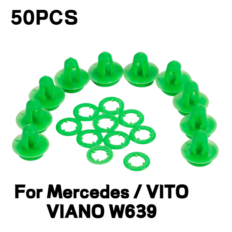 10/50pcs Green Auto Fasteners Car Door Card Trim Panel Clips Rear Tailgate Interior Accessories For Mercedes / VITO VIANO W639